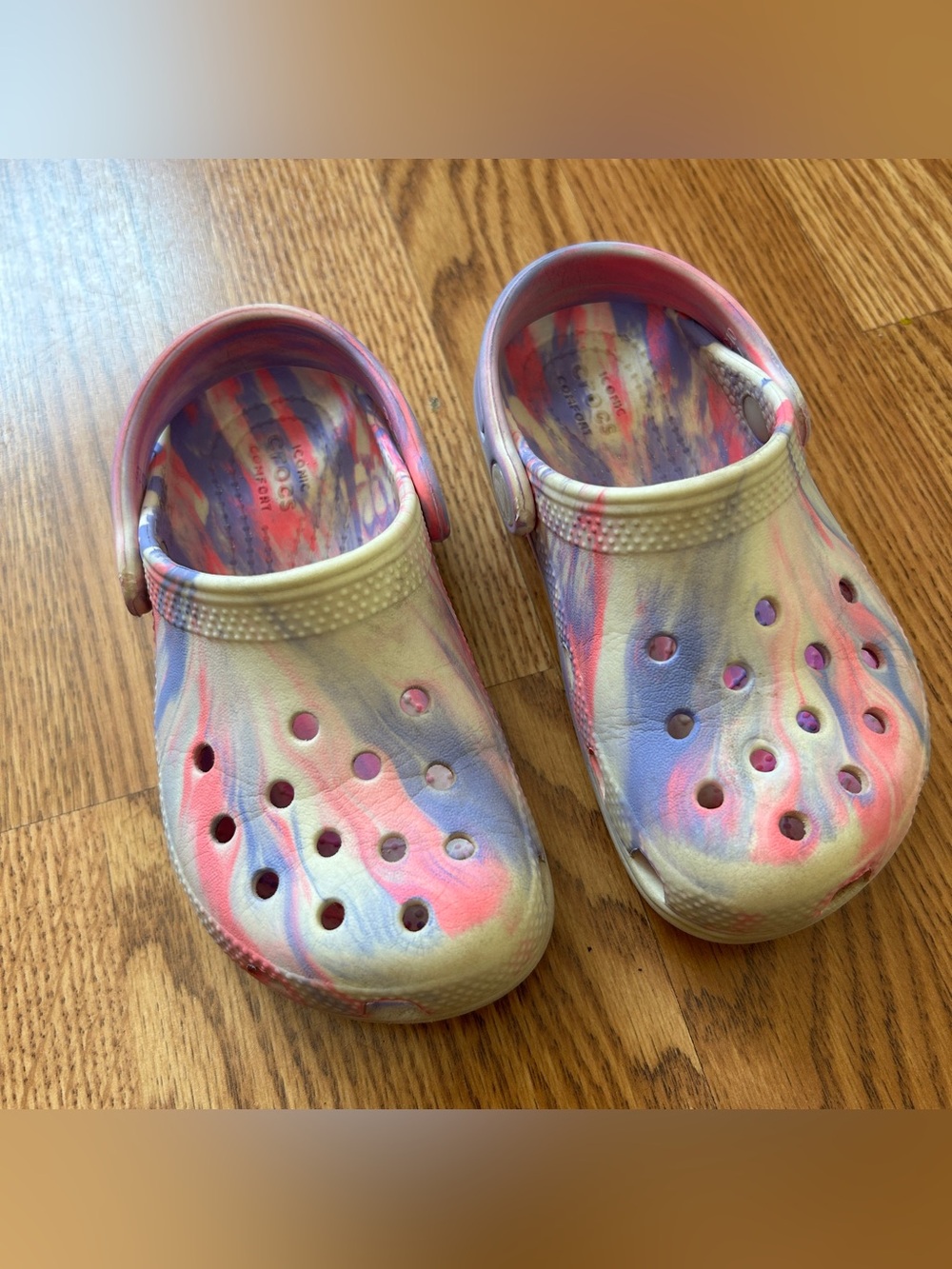 Tie dye crocs